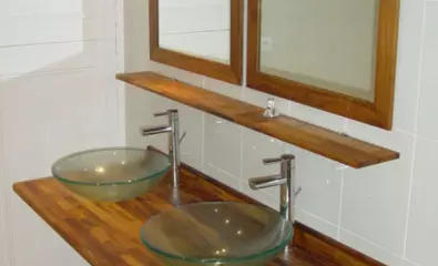 Rénovation d'une salle de bain avec double vasques